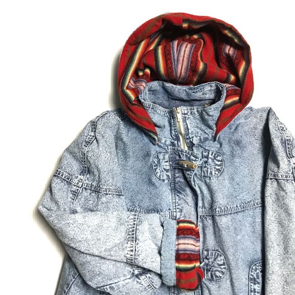 Vintage Jackets & Blazers - ⚜️VTG Acid Wash Southwestern Quilted Jacket Medium